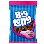 BIG LOLLY CHOCOLATE MILK BULLETS 130G X 12 PACK