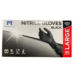 NITRILE GLOVES BLACK POWDER FREE LARGE 100 PCS